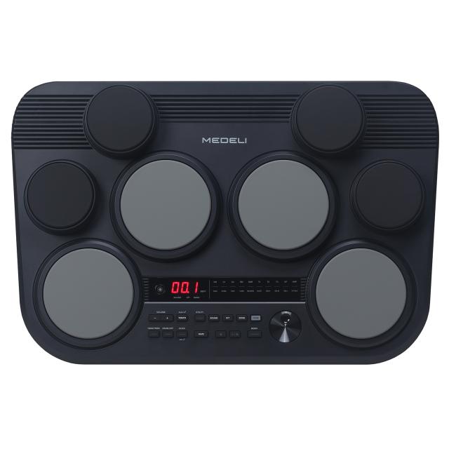 Drum kit portatile con 8 pad in gomma sensibili al tocco e 2 pedali