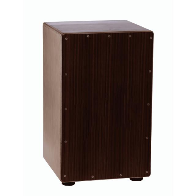 Cajon in stile flamenco con tavola in noce scuro