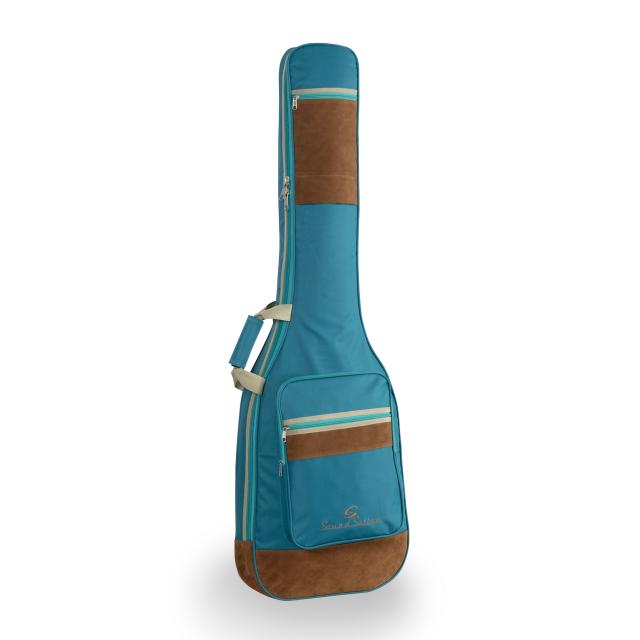 Borsa basso elettrico con inserti in pelle suede