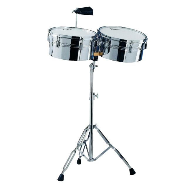 Timbales set with cowbell and stand