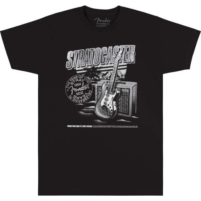 T-shirt Fender Stratocaster™ 70th Anniversary, Tee, Black, L