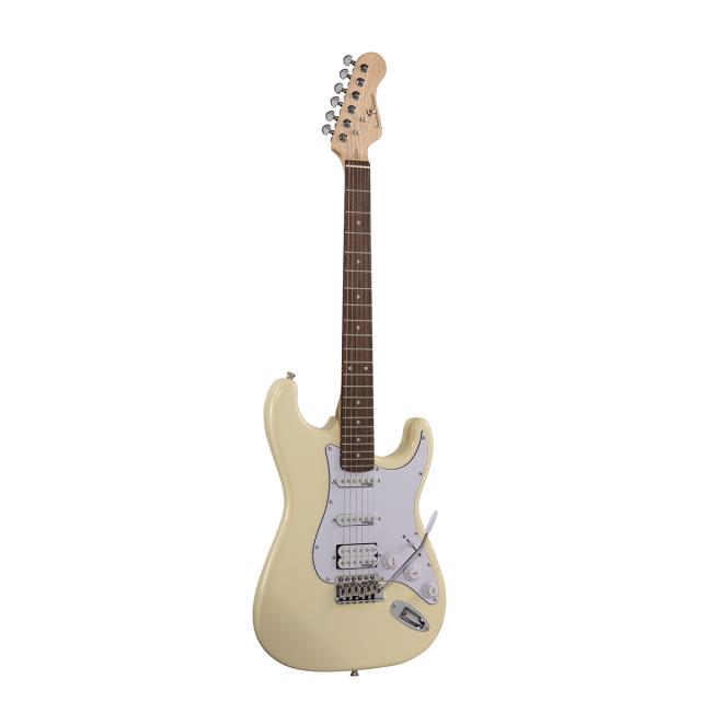 Double cutaway electric guitar with 2 single coils + splittable humbucker and self-locking tuners (Wilkinson equipped, eco-rosewood fretboard)