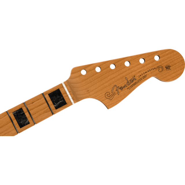 Roasted Jazzmaster Neck, Block Inlays, 22 Medium Jumbo Frets, 9.5" Radius, Maple Modern C Shape