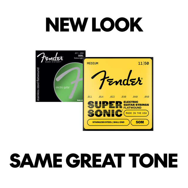 Muta Fender SuperSonic™ 50H Guitar Strings, Flatwound Stainless Steel, Ball End,  .011-.050, 0730050402