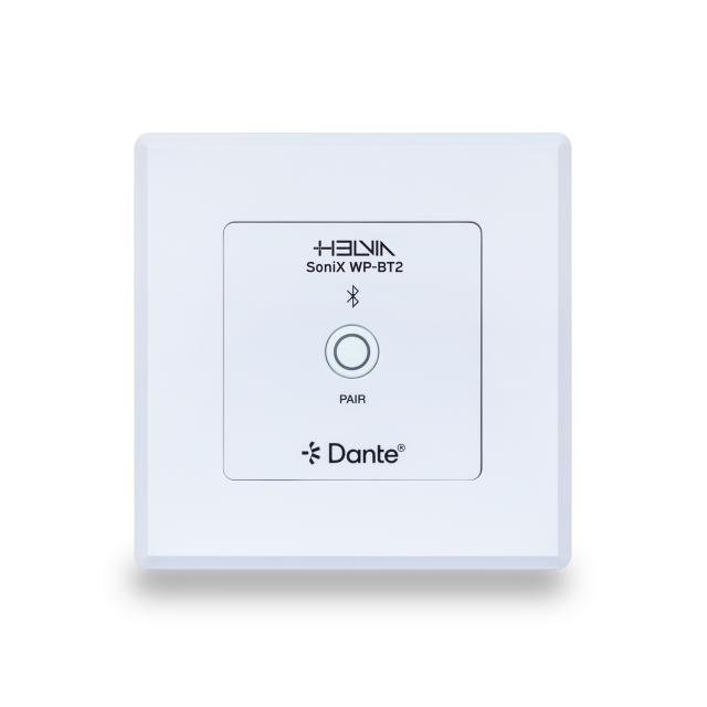 Bluetooth Audio to Dante® 2x2 Wall Plate with PoE (EU/UK 1-Gang)