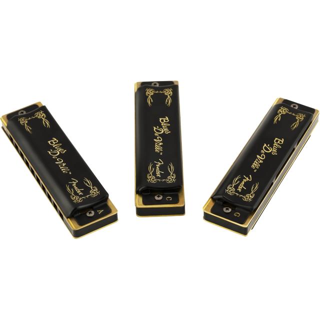 Blues DeVille Harmonica, Pack of 3, with Case