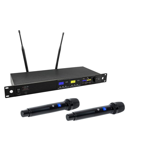 Verba -201 Sistema wireless UHF True Diversity con Autoscan - 2 mic a mano A1 (516-558 MHz)