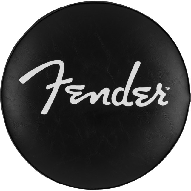Fender™ Spaghetti Logo Pick Pouch Barstool, Black/Chrome, 30"