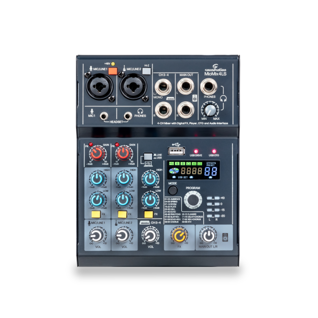 4-Channel Mixer with Digital Effect, Player, OTG and Audio Interface