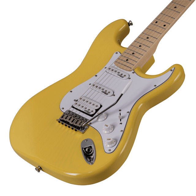 Double cutaway electric guitar with 2 single coils + splittable humbucker and self-locking tuners (Wilkinson equipped, maple fretboard)