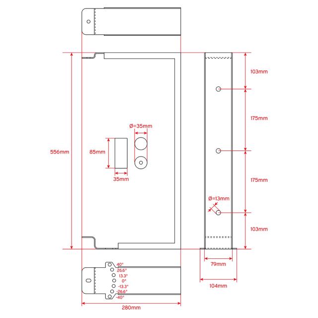 Wall-Mount Bracket for ESTRO 10P and HYPER TOP 10 Active/Passive