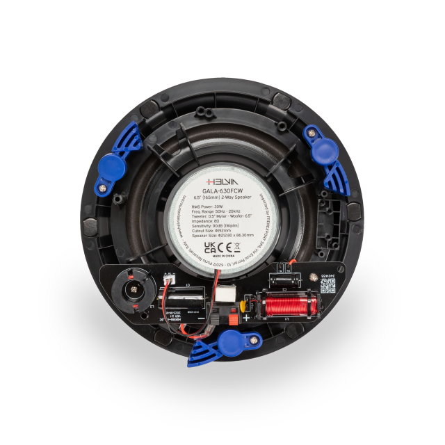 Altoparlante da soffitto 6.5" 30W 8 ohm a 2 vie con griglia senza cornice, bianco