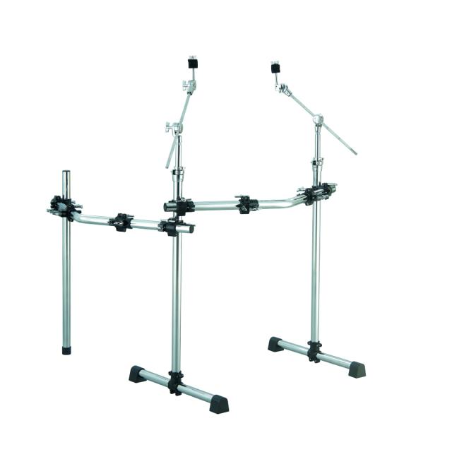 Rack per batteria con tubolare centrale e braccio aggiuntivo a V
