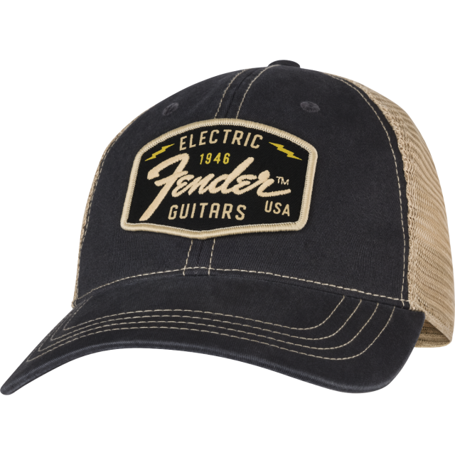 Fender® Transition Logo Patch Hat, Black/Stone One Size
