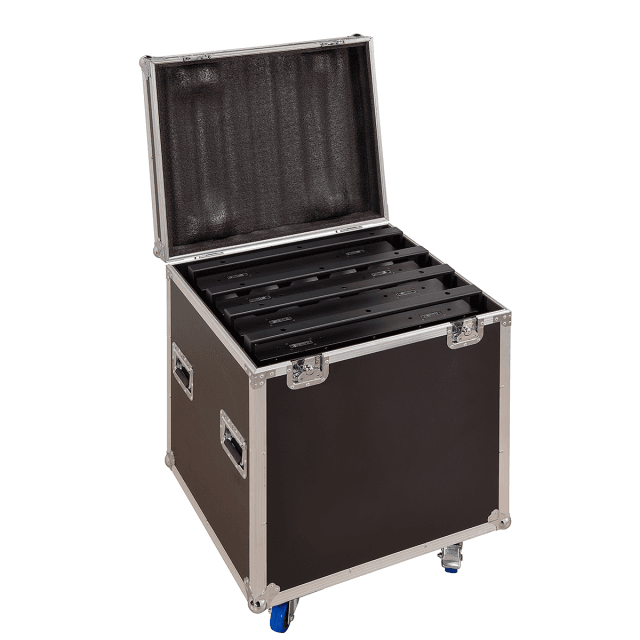 Set of 4x slim 25x10W RGBW blinders with Flight case