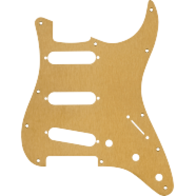Pickguard, Stratocaster® S/S/S, 11-Hole Mount, Gold Anodized Aluminum, 1-Ply