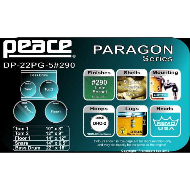 Drum Set 5 pcs in Acero Canadese con finiture laccate speciali