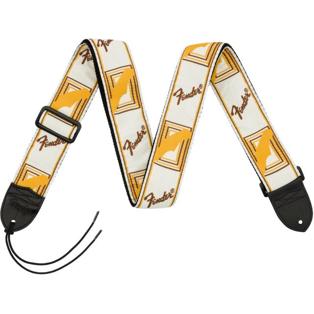 Fender® 2" Monogrammed Strap White/Brown/Yellow