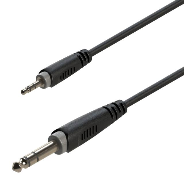 Cavo adattatore 3.5mm Jack maschio STEREO - 6.3mm Jack maschio STEREO / 3mt