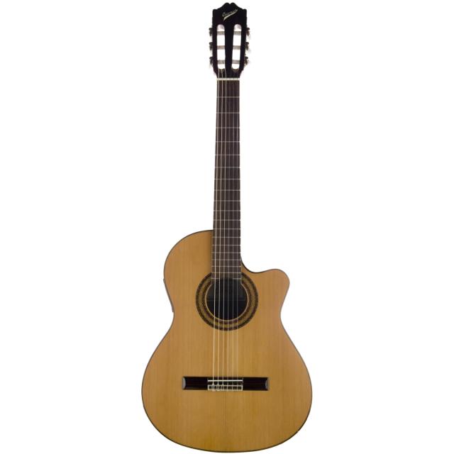 Classical student cut-away guitar with electrification