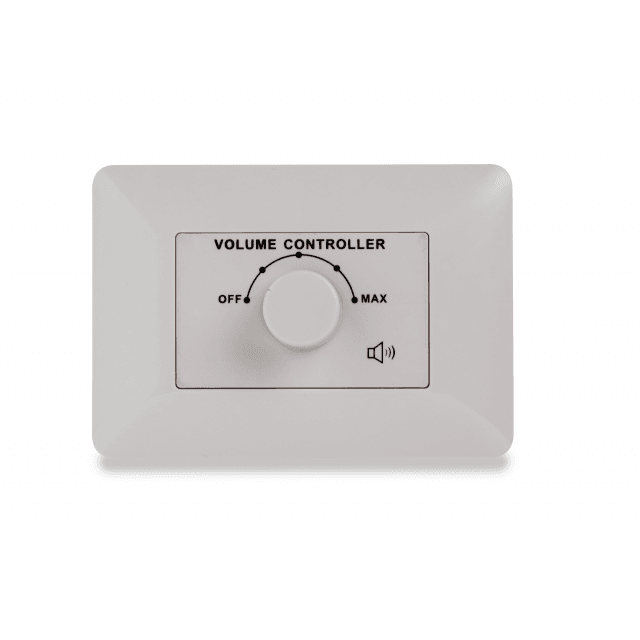 5W Volume attenuator for 70-100V speakers, 4 positions + Off,  with auxiliary line and 24V alarm control