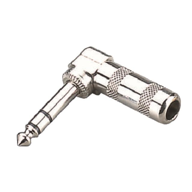 Connettore 6.3mm jack STEREO angolato in metallo (box 25 pezzi)