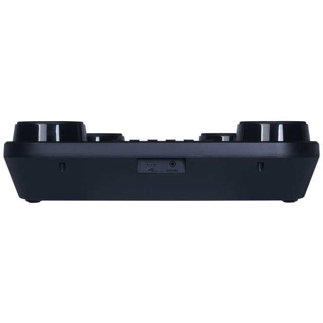 Portable Electronic Drumkit with 4 pads, flashing indicators and touch sensitivity.