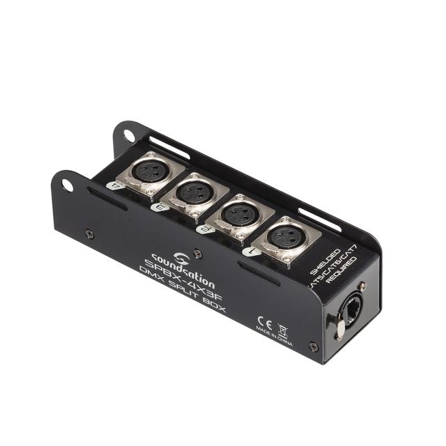 Split Box DMX RJ45 con 4 canali multi-core system XLR femmina