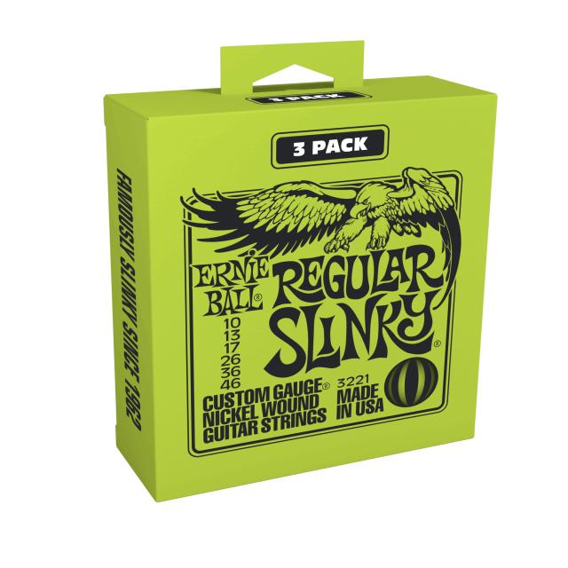 Regural Slinky Nickel wound electric guitar strings 3-pack 10/46