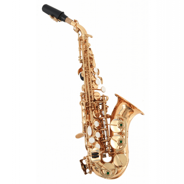 Curved Bb soprano saxophone with F# key