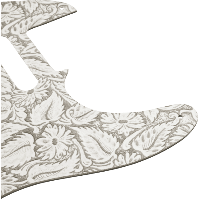 Waylon Jennings Leather Pickguard, White