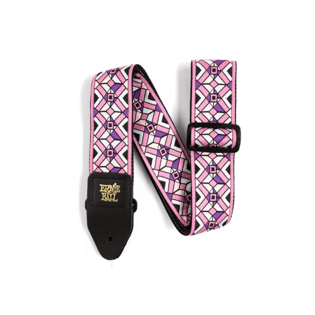 Kaleidoscope pink Jacquard Guitar Strap