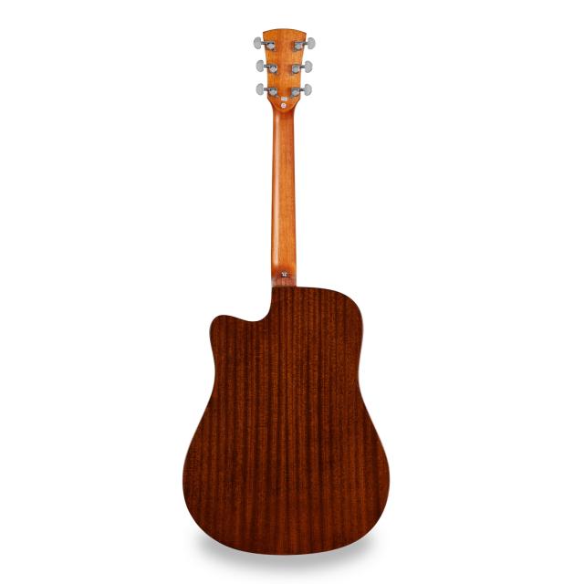 Dreadnought cutaway acoustic guitar with mahogany armrest and preamp (Glossy version)