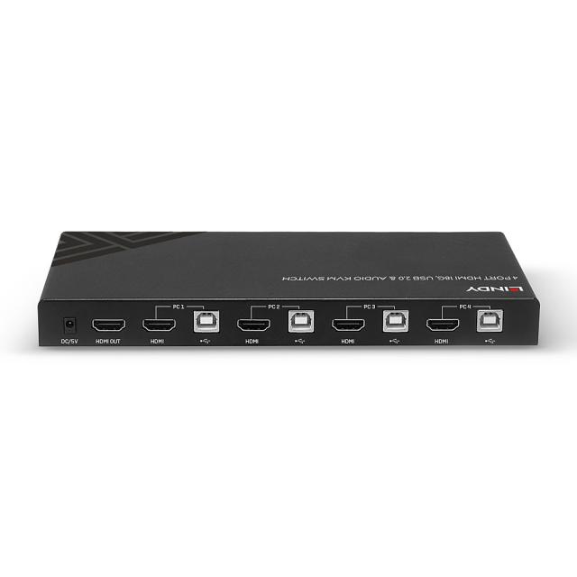 Switch KVM a 4 Porte con HDMI 18G, USB 2.0 e Audio