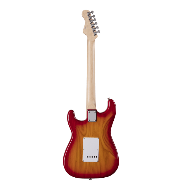 Chitarra elettrica double cutaway con 2 single coil + humbucker splittabile e meccaniche autobloccanti (equipaggiata Wilkinson, tastiera acero)