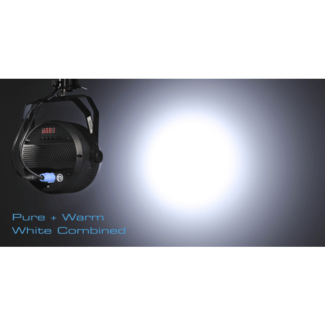 4x50W Warm + Pure White LED PAR with 25° beam for indoor use
