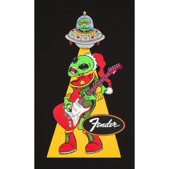 Fender® Ugly Christmas Tee Alien, Blk, L
