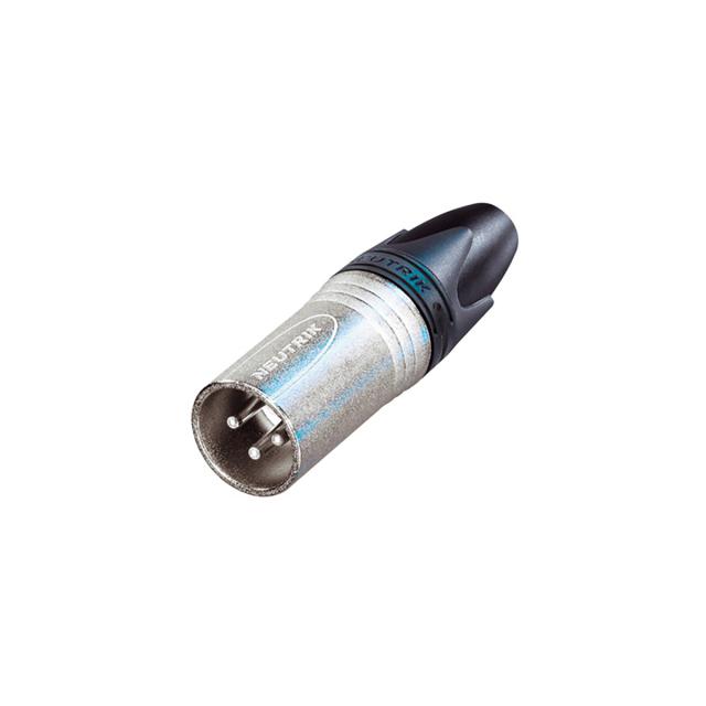 3 pole XLR male cable connector with Nickel housing and silver contacts