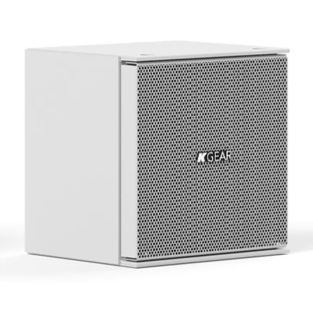 Ultra-compact 4’ full range active satellite speaker (white)