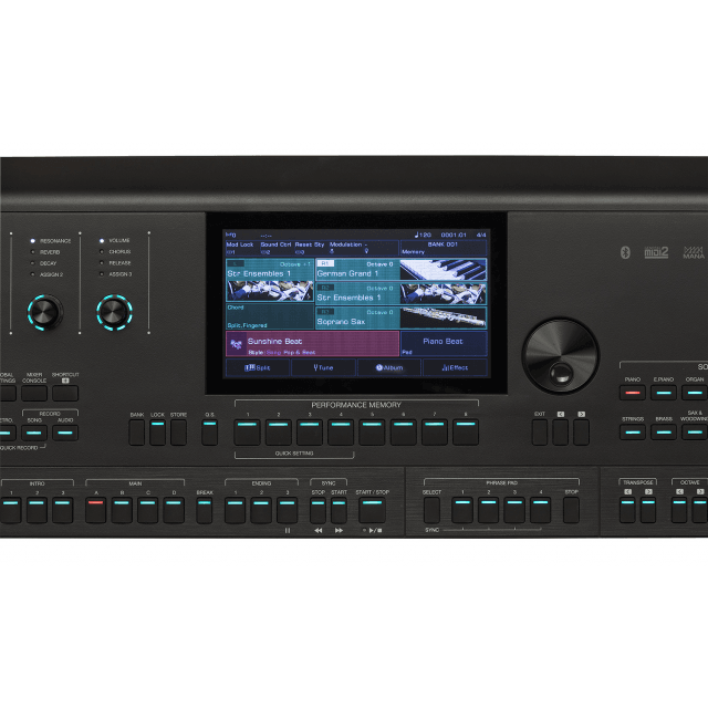 Tastiera Arranger/Workstation a 61 tasti con sensibiltà al tocco.