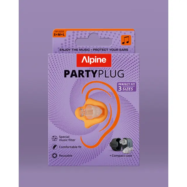 Music-filtered earplugs for festivals, events, and concerts - transparent