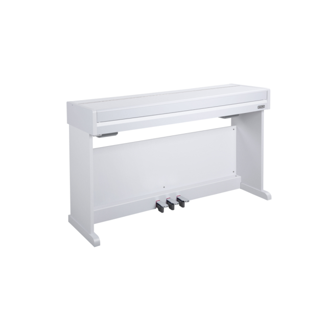 Digital piano with cabinet and triple sensor hammer action keyboard - white