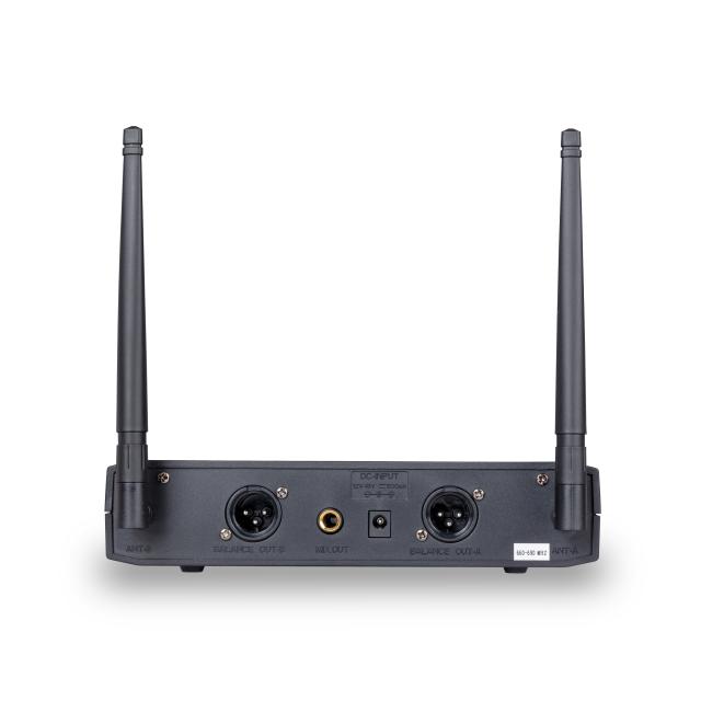 Sistema wireless compatto UHF doppio a 300 canali con 2 microfoni palmari A2 (600-630MHz)