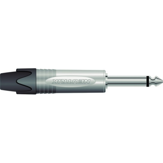 1/4" Professional Phone Plug, 2 Pole, Nickel Contacts, Nickel Shell