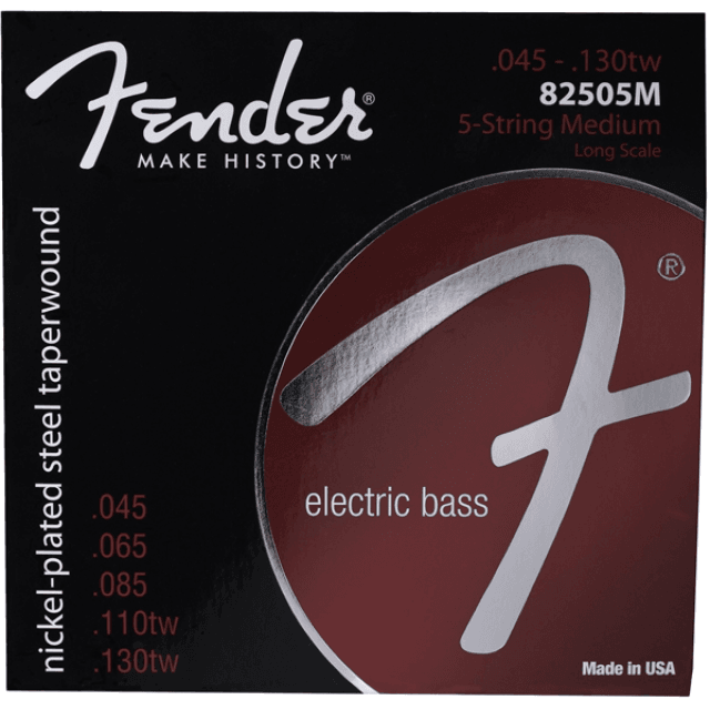 Set di Corde 8250 Bass Acciaio Nichelato Taper Wound Scala Lunga 8250-5M Scalature .045-.130