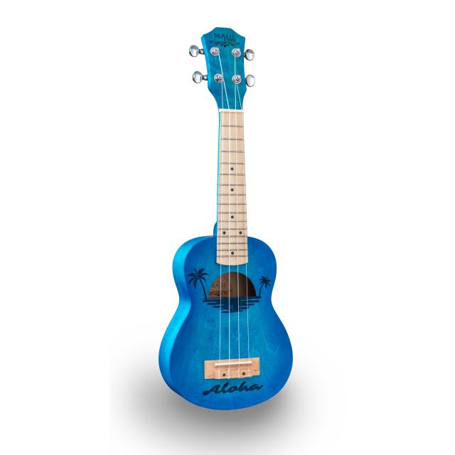Soprano ukulele with inlaid drawing and bag