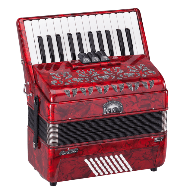 Fisarmonica 48 bassi 26 tasti rossa