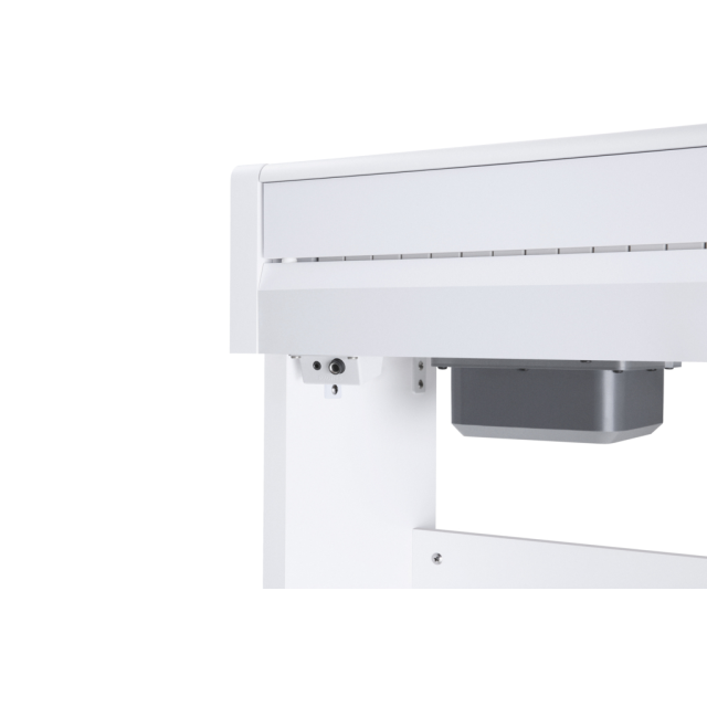 Digital piano with cabinet and triple sensor hammer action keyboard - white