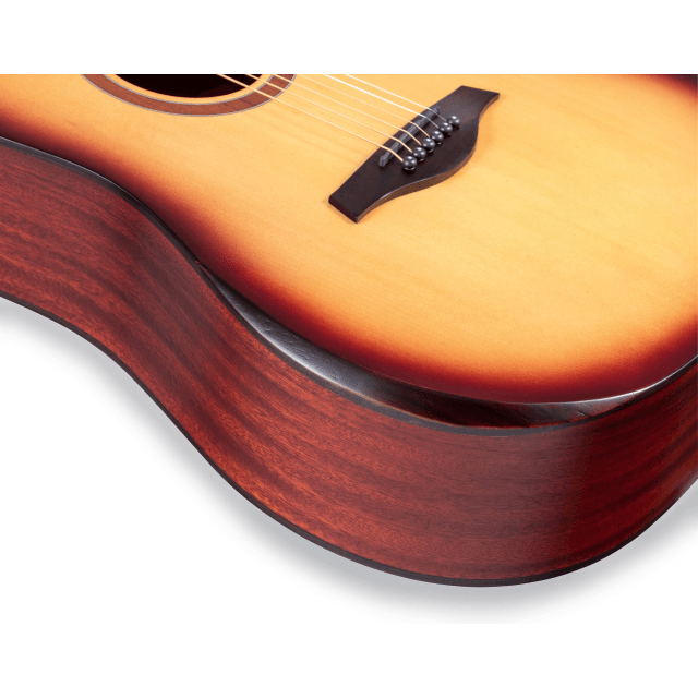 Dreadnought acoustic guitar with armrest