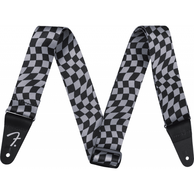 Wavy Checkerboard Polyester Strap, Gray